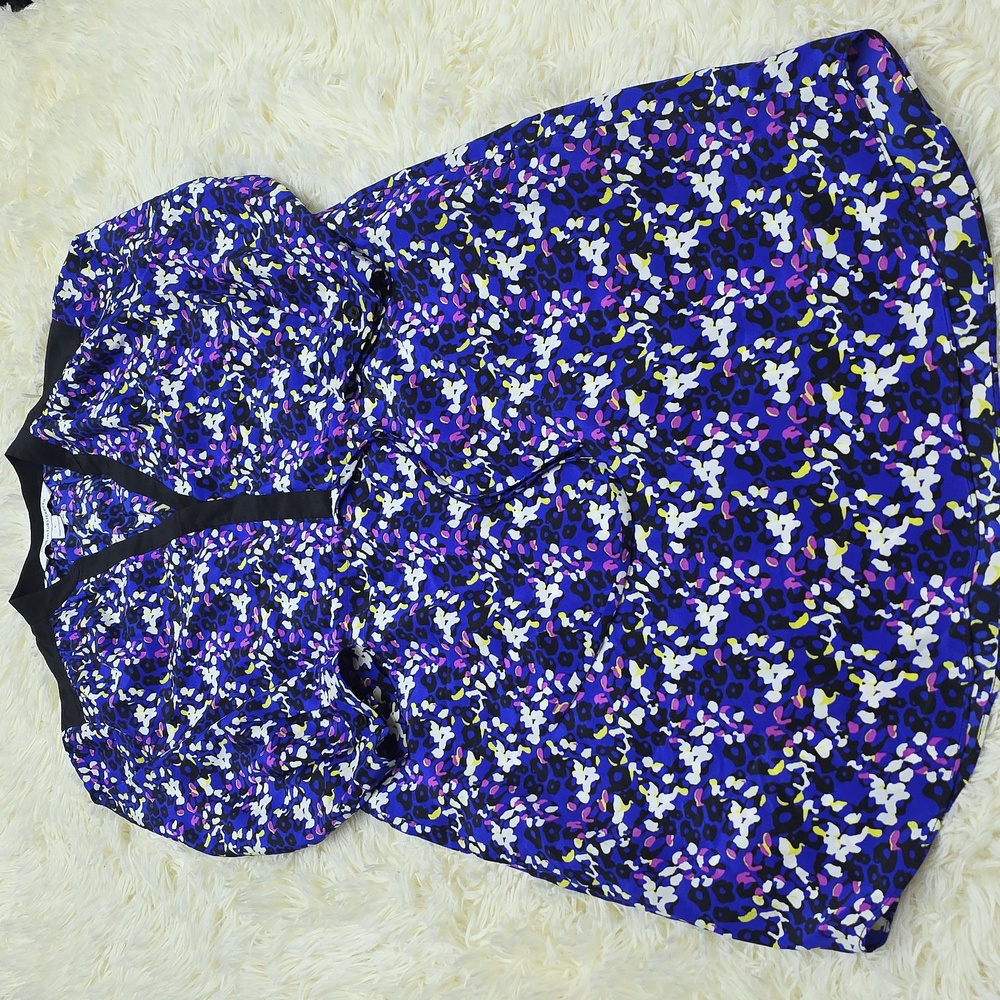 Diane Von Furstenberg Blue and Black Patterned Dress